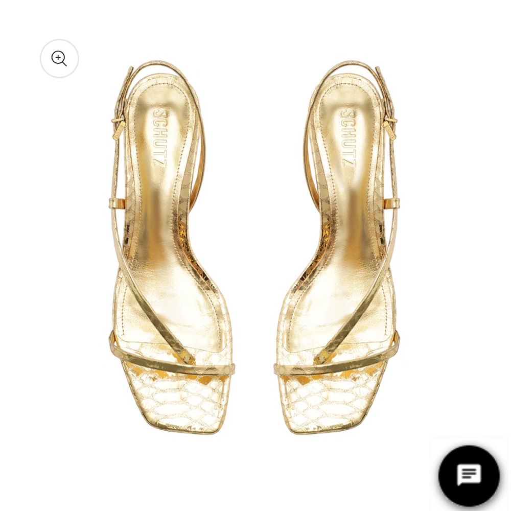 Schutz golden kitten heels.